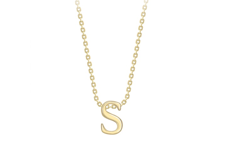 Small Letter Necklace 9ct Yellow Gold