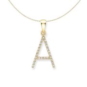 Diamond Letter Necklace 9ct Yellow Gold