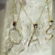 Diamond Letter Necklace 9ct Yellow Gold