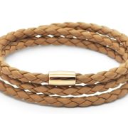 Braid Triple Bracelet Brown