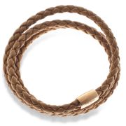 Braid Triple Bracelet Brown