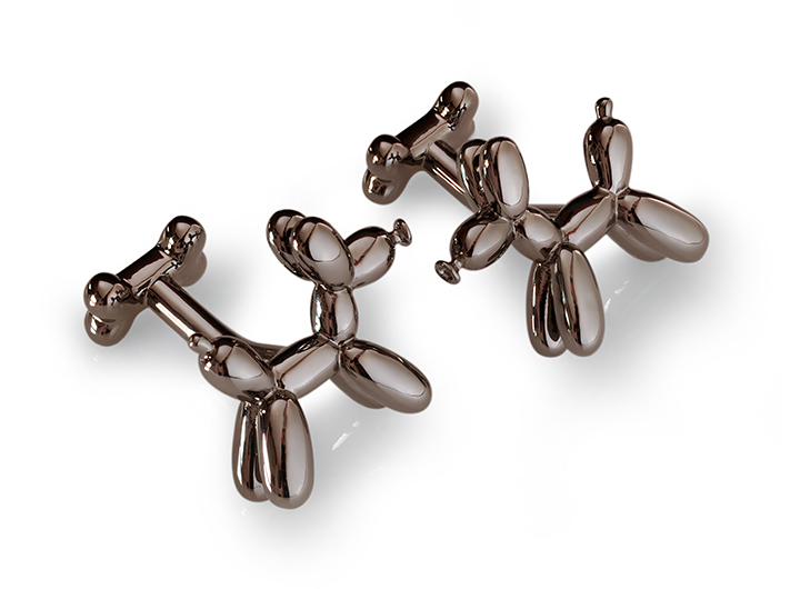 Balloon Dog Cufflinks Black Rhodium