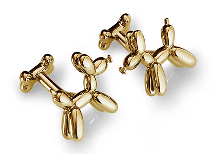 Balloon Dog Cufflinks Yellow Gold