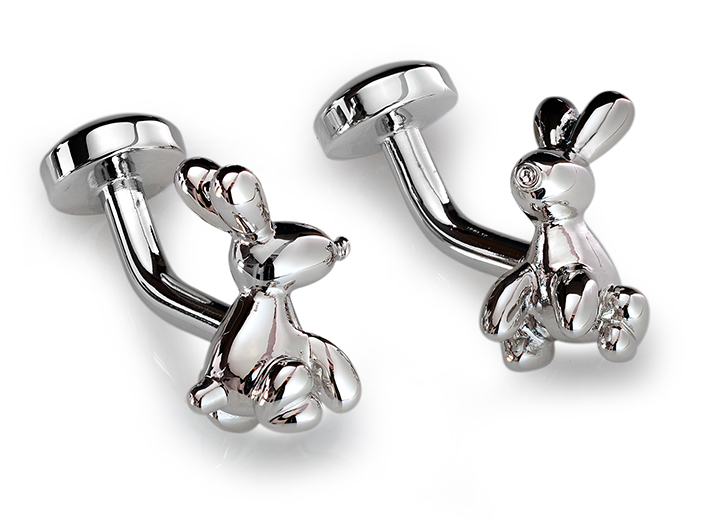 Balloon Rabbit Cufflinks Rhodium