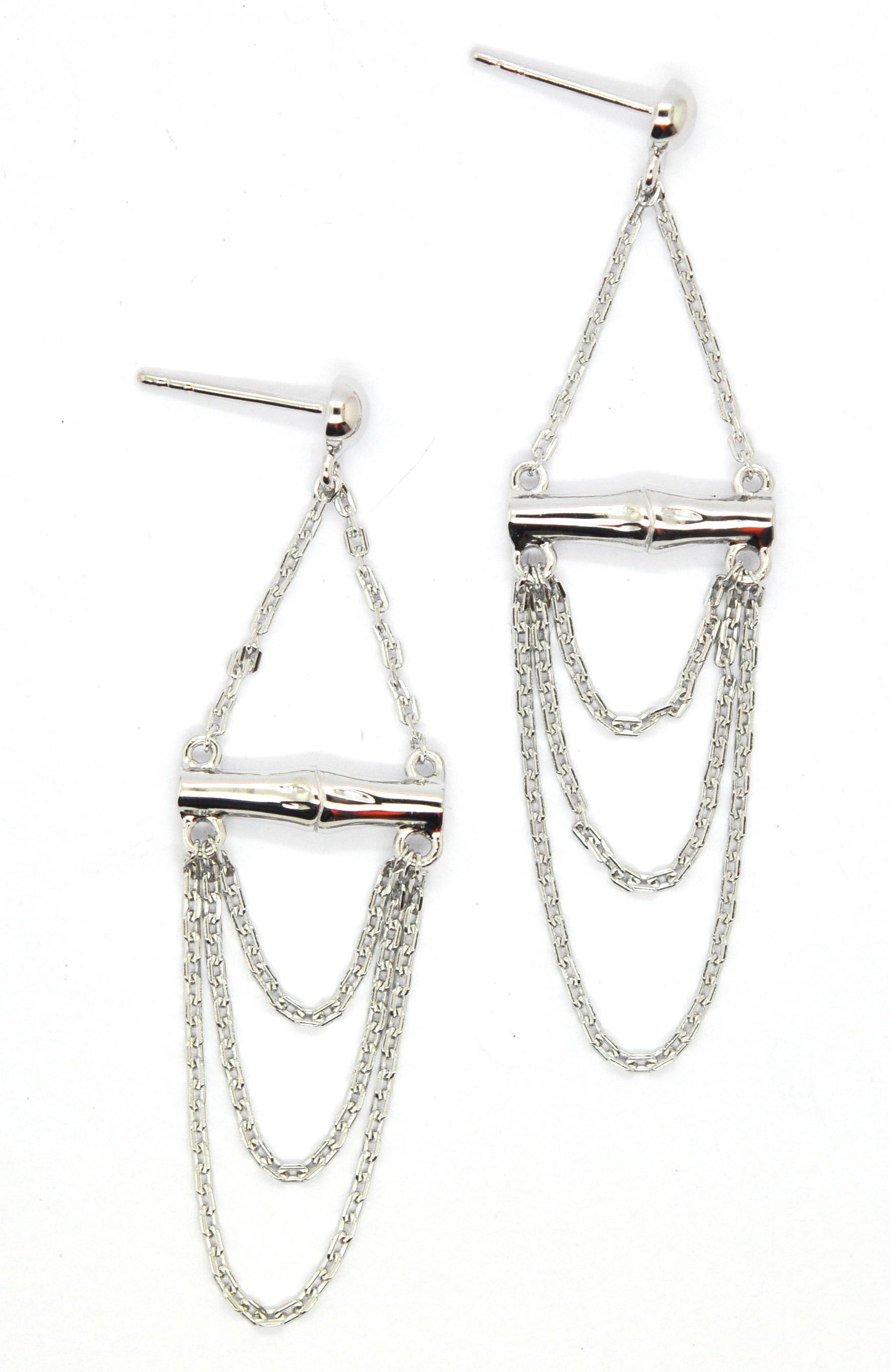 Bamboo Pendant earrings silver