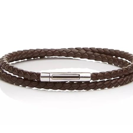 Braid Double Bracelet Brown