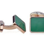 Key Stone Cufflinks Green Agate