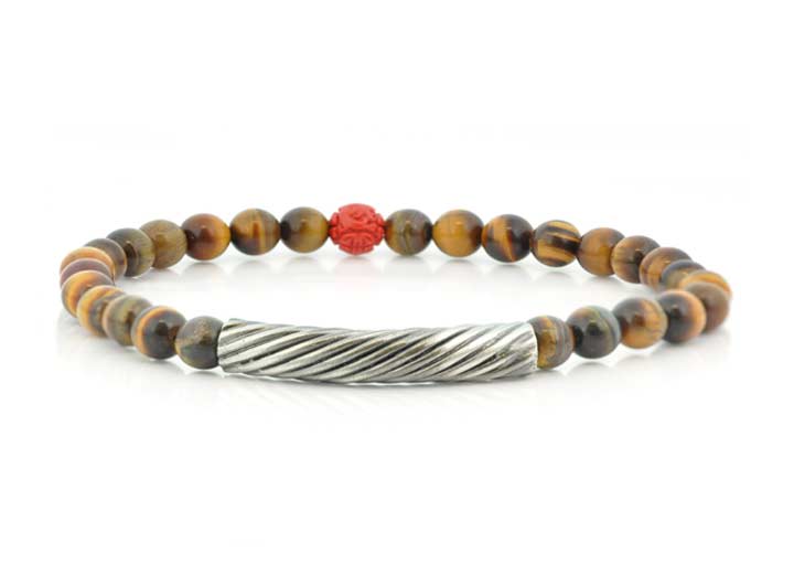 Cable Stone Bracelet, Tigers Eye