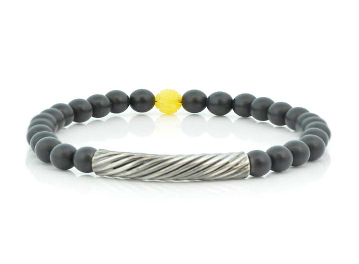 Cable Stone Bracelet Matt Onyx