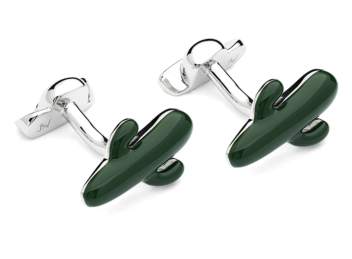 Cactus Cufflinks Green