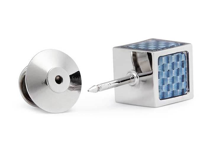 Carbon Cube Pin Light Blue