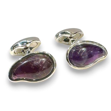 Chakra Pebble Cufflinks Amethyst