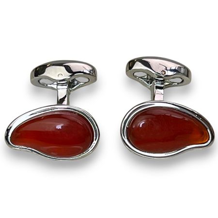 Chakra Pebble Cufflinks Carnelian