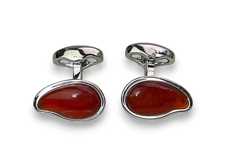 Chakra Pebble Cufflinks Carnelian