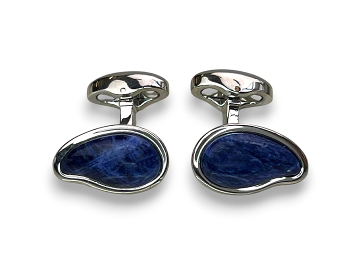 Chakra Pebble Cufflinks Sodalite