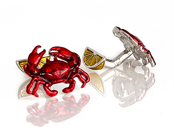 Crab and Lemon Cufflinks