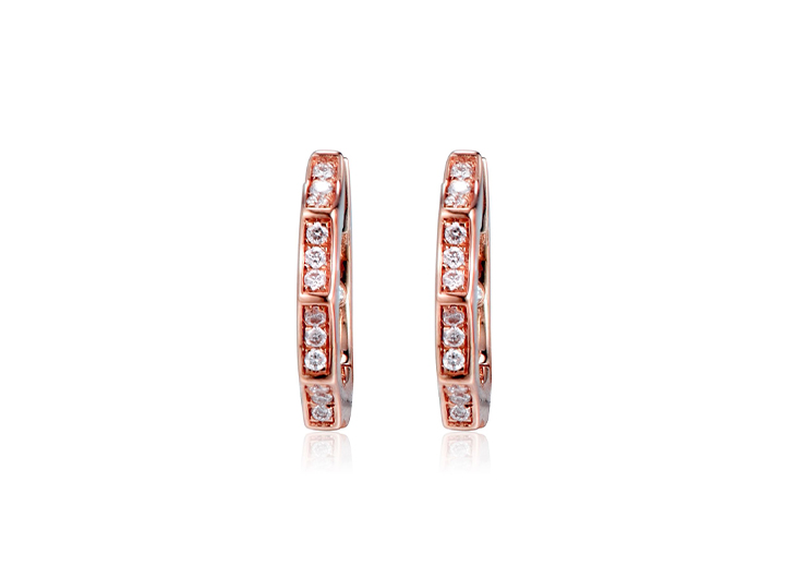 Curly Diamond Huggies 18ct Rose Gold