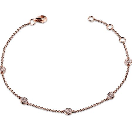 Diamond Circle Chain Bracelet 18ct Rose Gold
