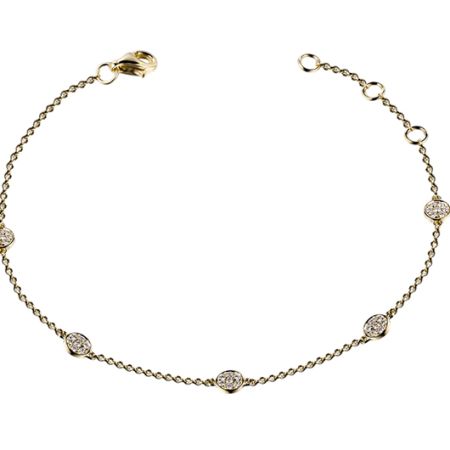 Diamond Circle Chain Bracelet 18ct Yellow Gold