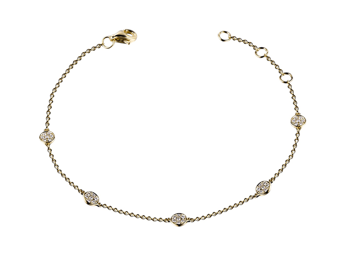 Diamond Circle Chain Bracelet 18ct Yellow Gold