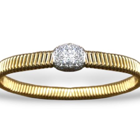 Diamond Pebble Cuff Bracelet 18ct Yellow Gold