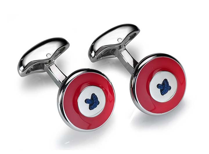 Enamel Button Cufflinks Red