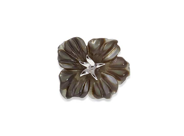 Flower Pin Black Mother of Pearl