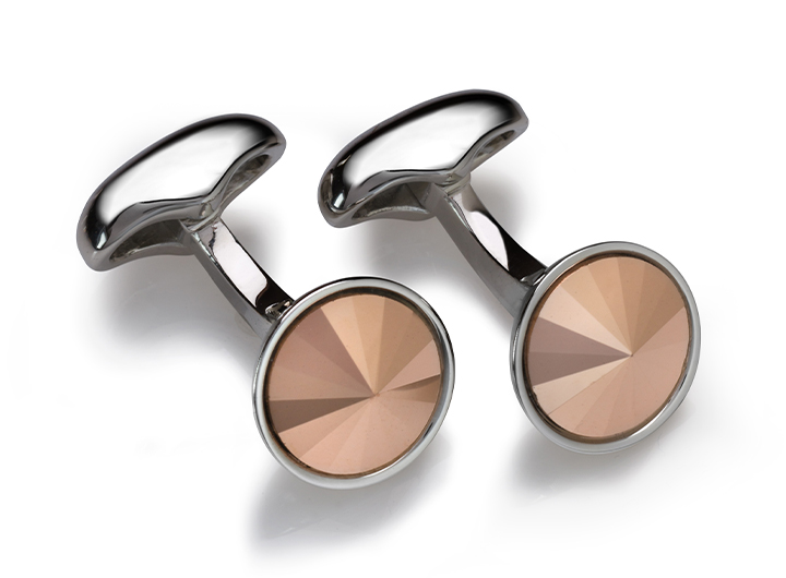 Galileo Cufflinks Crystal Rose Gold