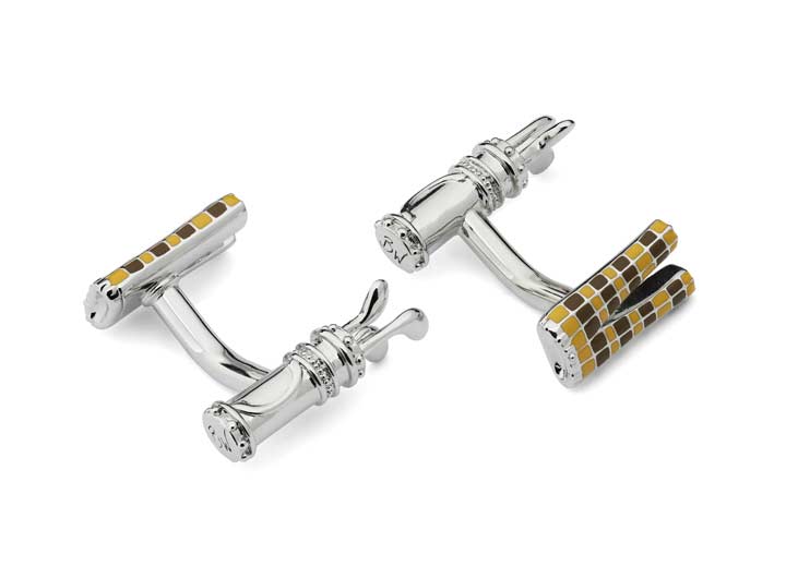 Golf and Trouser Cufflinks Yellow and Brown