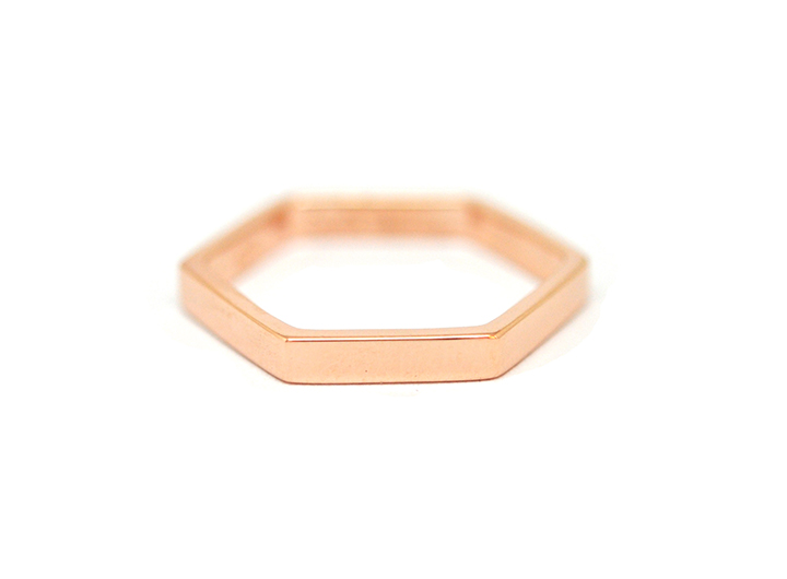 Hexagon Ring Rose Gold