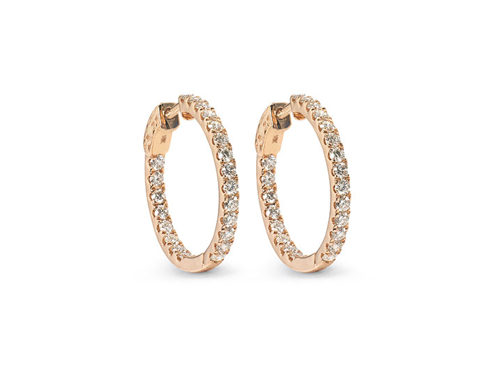 Diamond Hoop Earrings 18ct Rose Gold