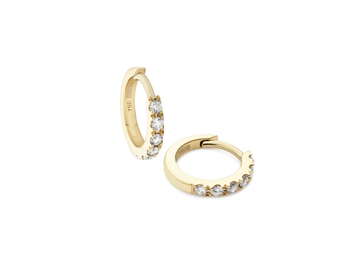 Diamond Huggie Earrings 18ct Yellow Gold