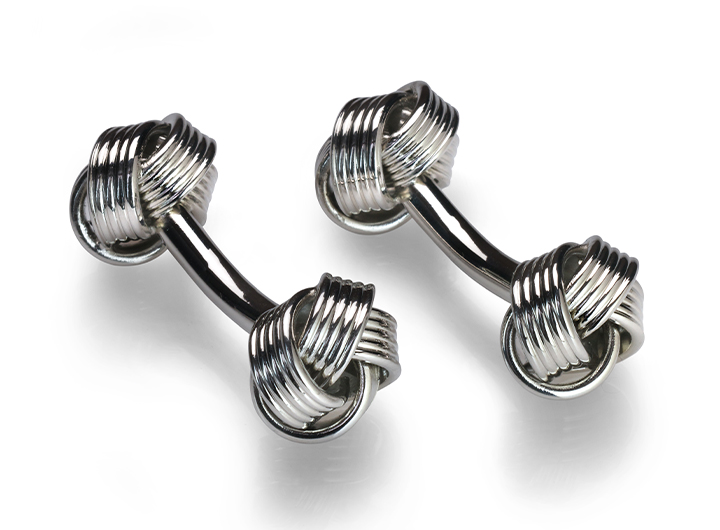 Knot Cufflinks Rhodium