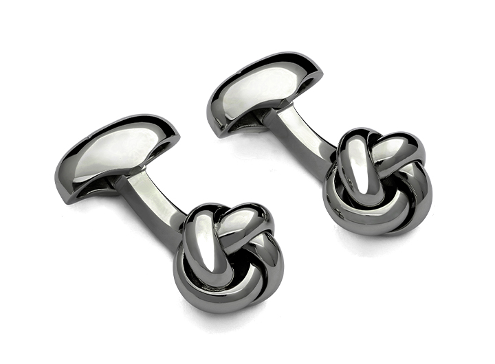Knot Smooth Cufflinks Black Rhodium