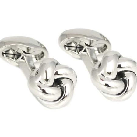 Knot Smooth Cufflinks Rhodium