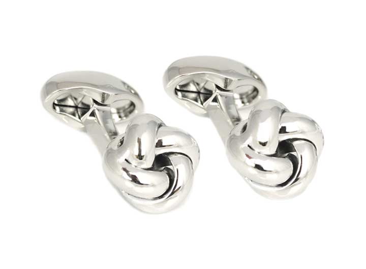 Knot Smooth Cufflinks Rhodium