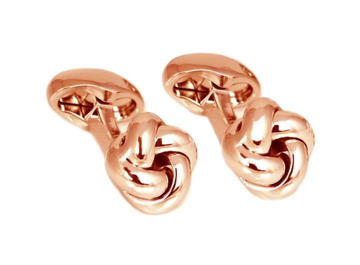 Knot Smooth Cufflinks Rose Gold