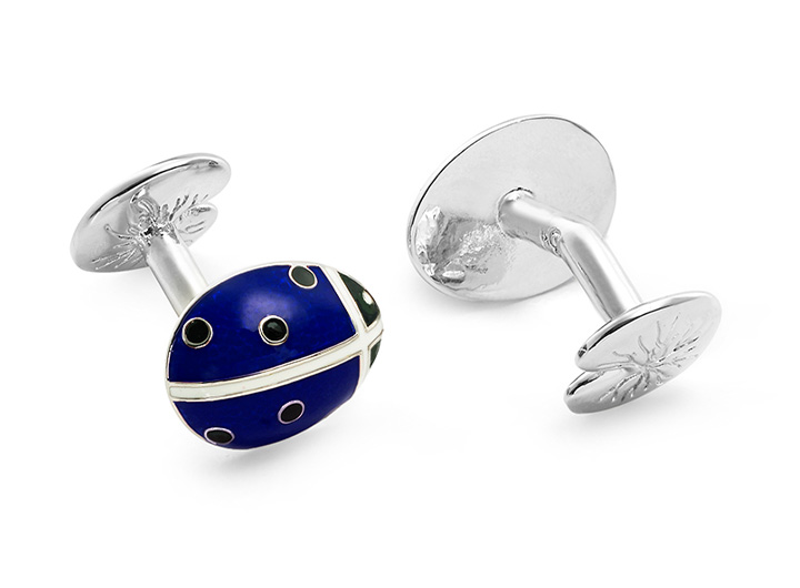Ladybug Cufflinks Blue