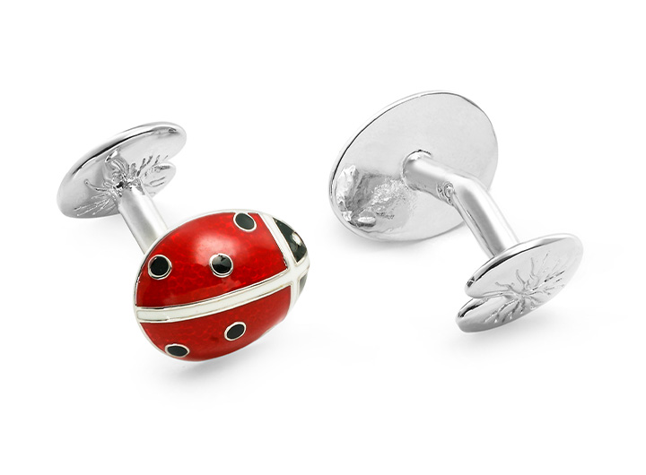 Ladybug Cufflinks Red