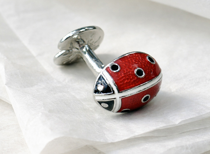 Ladybug Cufflinks Red