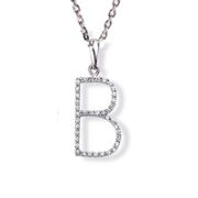 Diamond Letter Necklace 18ct White Gold