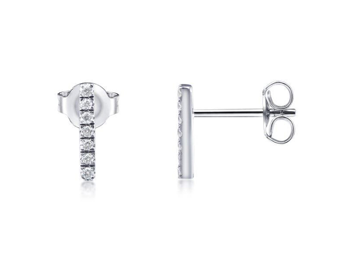 Linea Diamond Stud Earrings 18ct White Gold