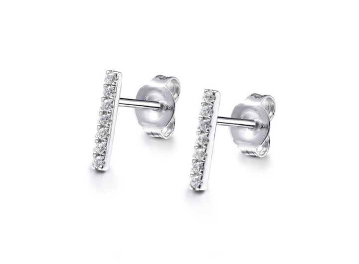 Linea Diamond Stud Earrings 18ct White Gold