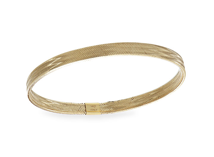 Lumé Stretch Bracelet Slim Flat Band 14ct Gold