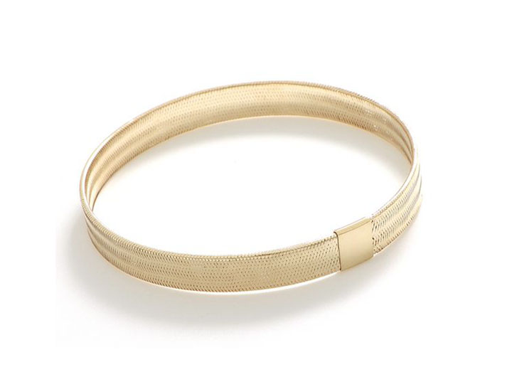 Lumé Stretch Bracelet Wide Flat Band 14ct Gold