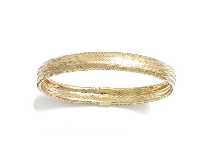 Lumé Stretch Bracelet Wide Rounded Band 14ct Gold