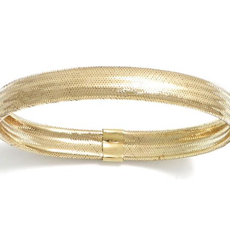 Lumé Stretch Bracelet Wide Rounded Band 14ct Gold