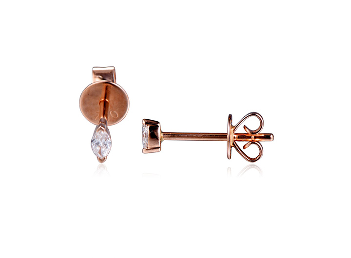 Marquise Diamond Stud Earrings 18ct Rose Gold