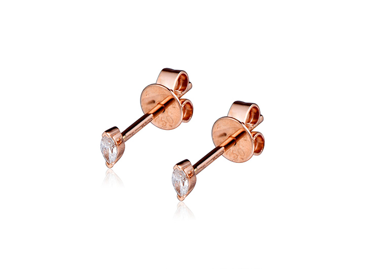 Marquise Diamond Stud Earrings 18ct Rose Gold