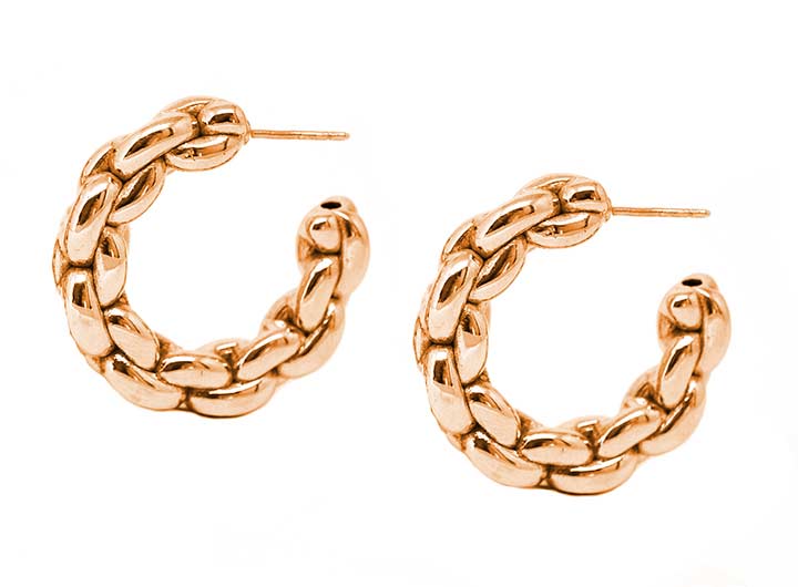 Nexus Large Hoop Earrings Rose Gold